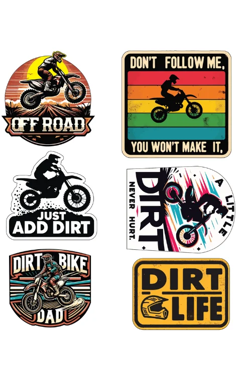Off Road Bike Packet Sticker | Printed In Premium Gloss Vinyl With FPF(Fade Protection Film), Water Proof, Precut Sticker, Pack Of 1, Size 2.0